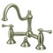 Kingston Brass KS3918BL Restoration Bathroom Bridge Faucet, Brushed Nickel KS3918BL - alternate 1